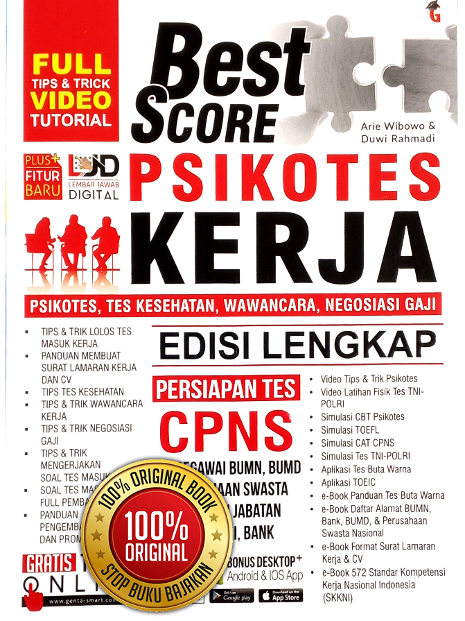 Best Score Psikotes Kerja Edisi Lengkap: Persiapan Tes CPNS, BUMN, dan Swasta