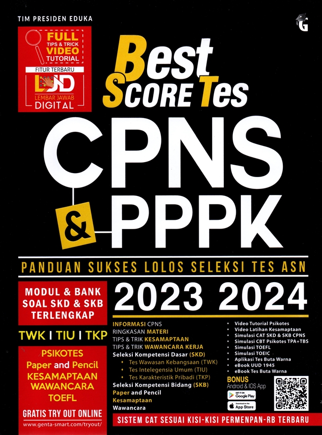 Cover of Best Score Tes CPNS &amp; PPPK 2023–2024 – Panduan Sukses Lolos Seleksi Tes ASN