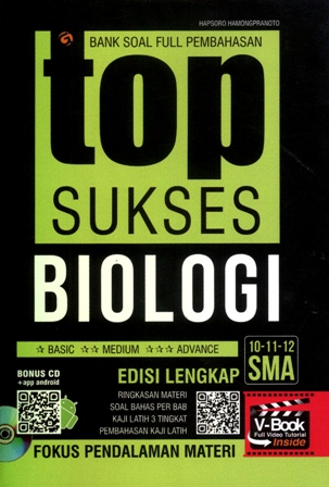 Cover of Top Sukses Biologi SMA Kelas 10, 11 &amp; 12 – Bank Soal Full Pembahasan