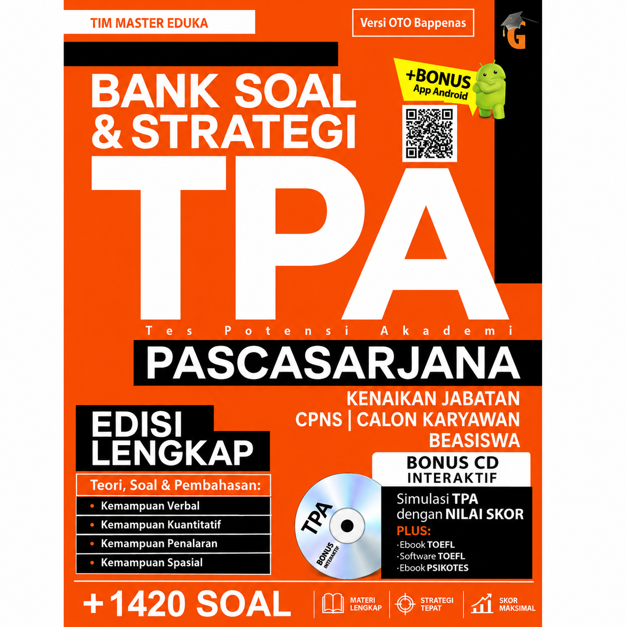 Cover of Bank Soal &amp; Strategi TPA Pascasarjana – Edisi Lengkap Versi OTO BAPPENAS