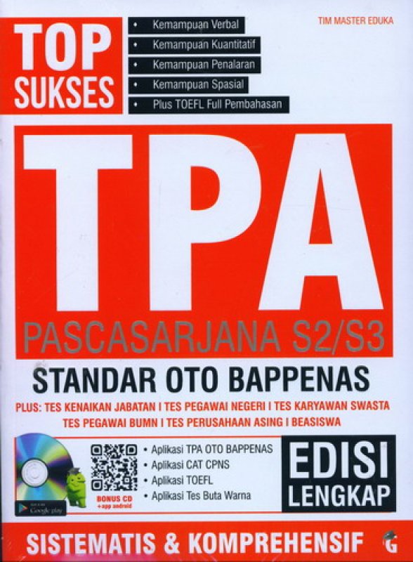 Cover of TOP Sukses TPA Pascasarjana S2/S3 Standar OTO BAPPENAS – Edisi Lengkap