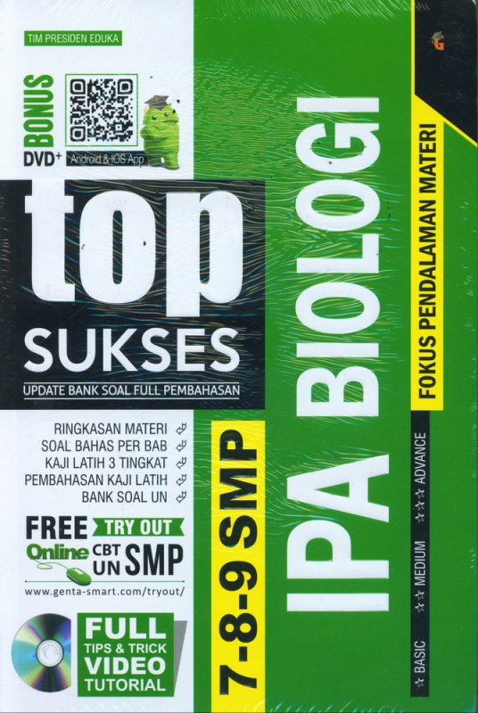 Cover of Top Sukses Update Bank Soal Full Pembahasan IPA Biologi SMP Kelas 7-8-9