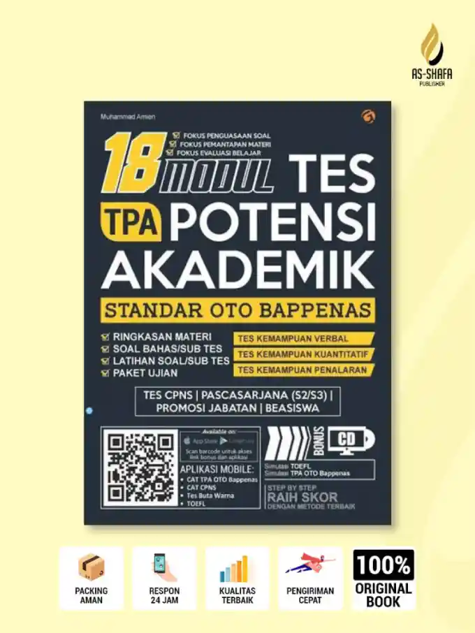 18 Modul Tes TPA Potensi Akademik Standar OTO BAPPENAS Original - Panduan Lolos Seleksi Pascasarjana S2 S3 Kerja BUMN & CPNS Terlengkap