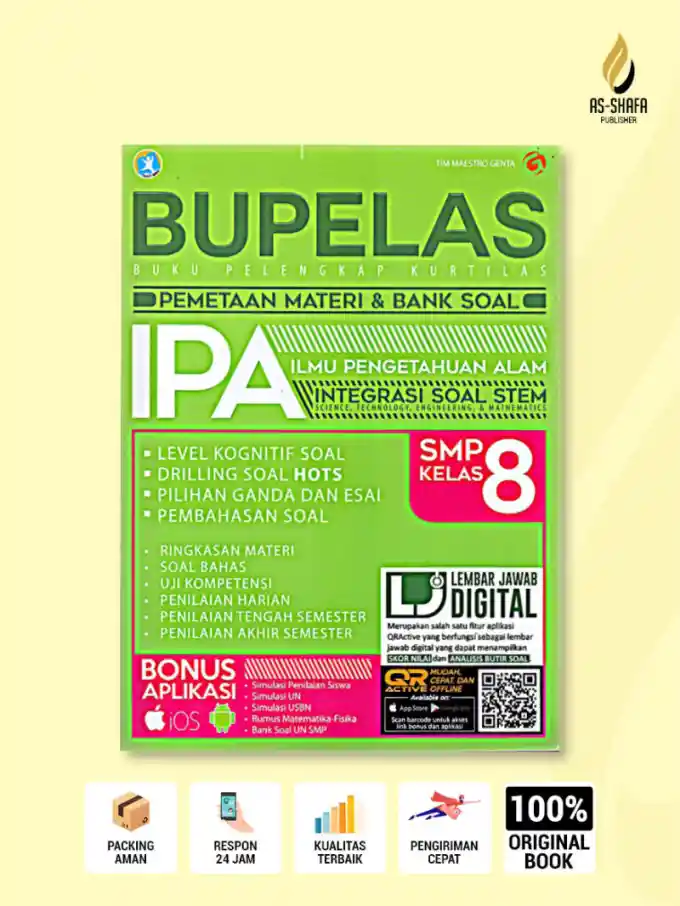 Cover of BUPELAS IPA SMP Kelas 8 - Pemetaan Materi &amp; Bank Soal Kurtilas Integrasi STEM