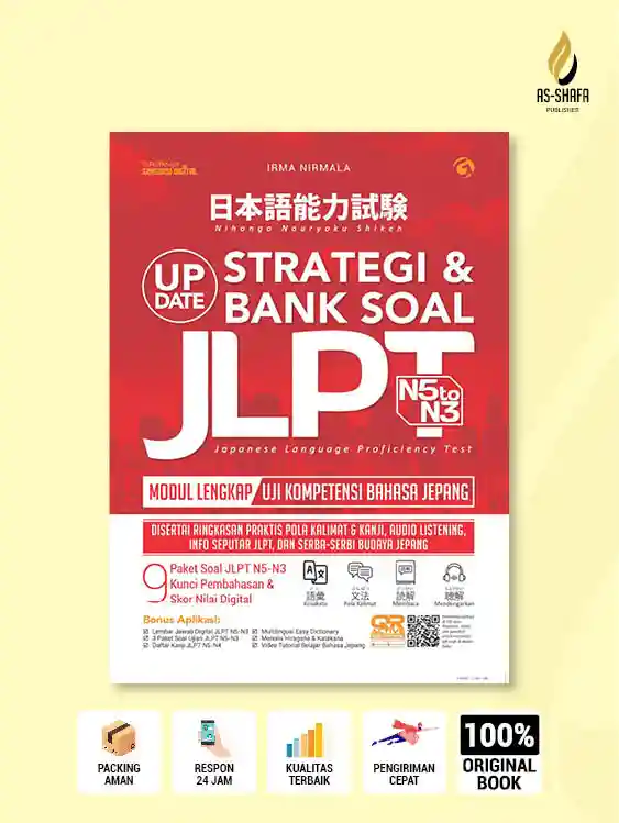 Buku Update Strategi & Bank Soal JLPT N5–N3 karya Irma Nirmala - Bahasa