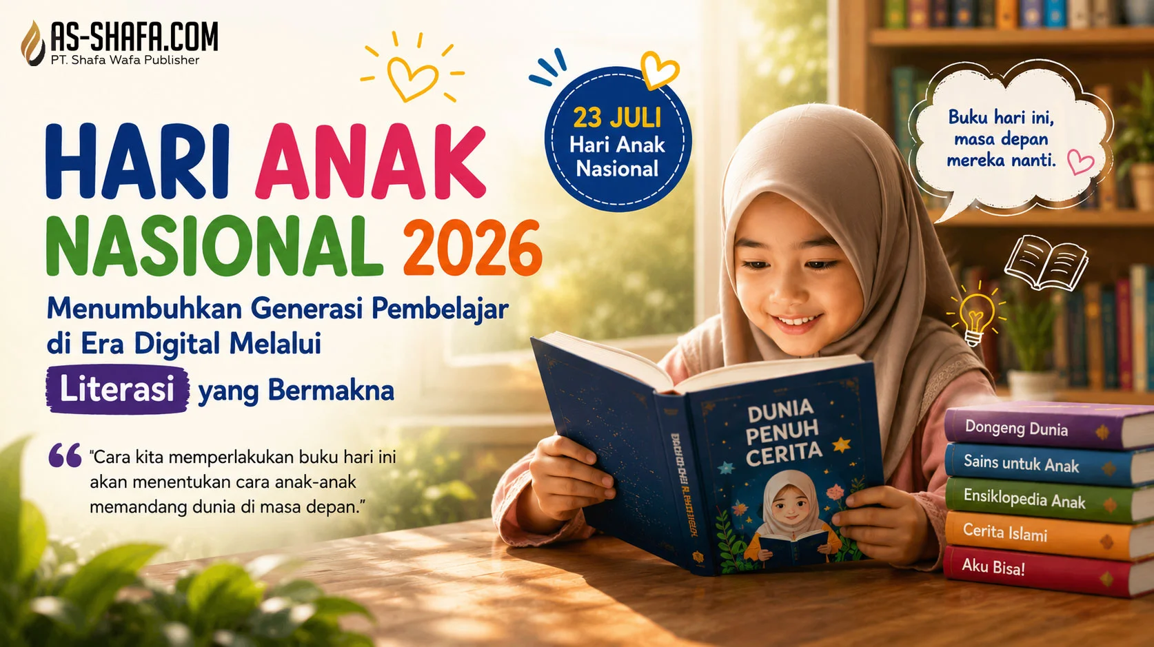 Hari Anak Nasional 2026: Menumbuhkan Generasi Pembelajar di Era Digital Melalui Literasi yang Bermakna